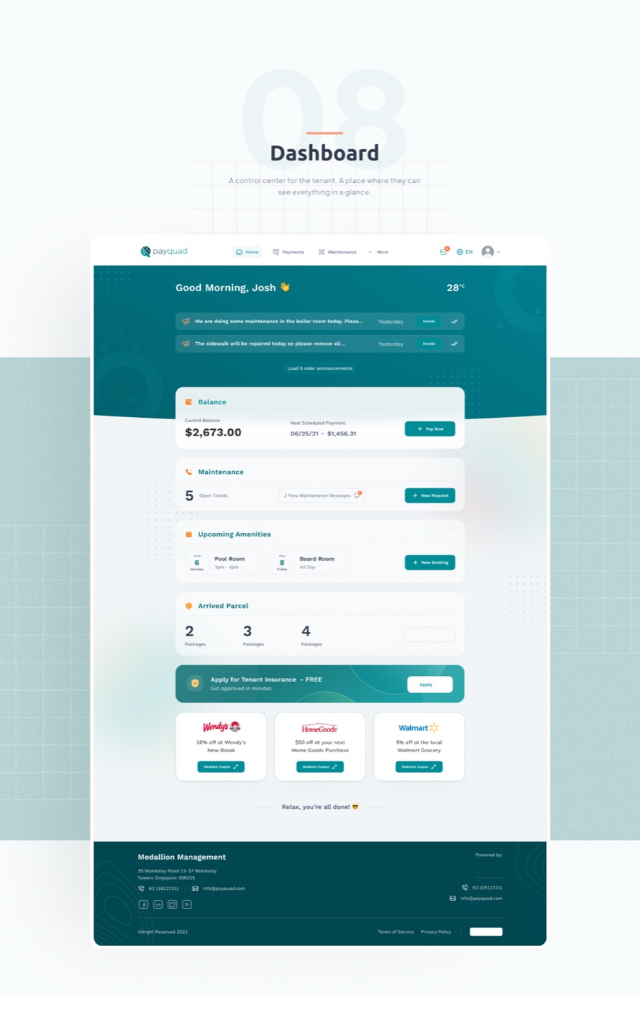 PayQuad: Dashboard