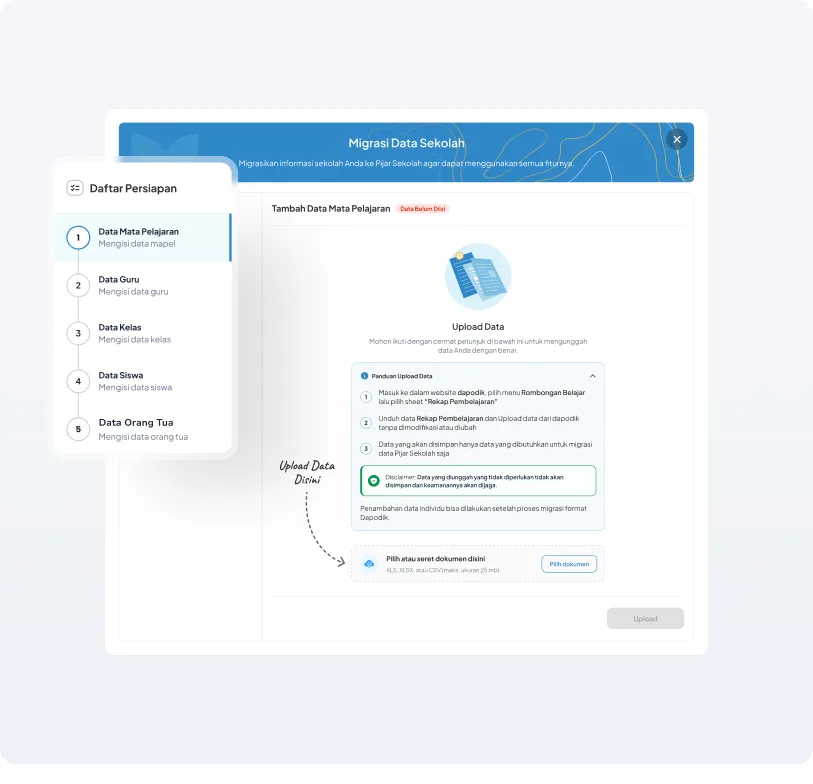 Step 3: Data upload modal