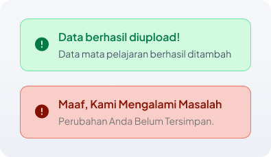 Success and error notifications