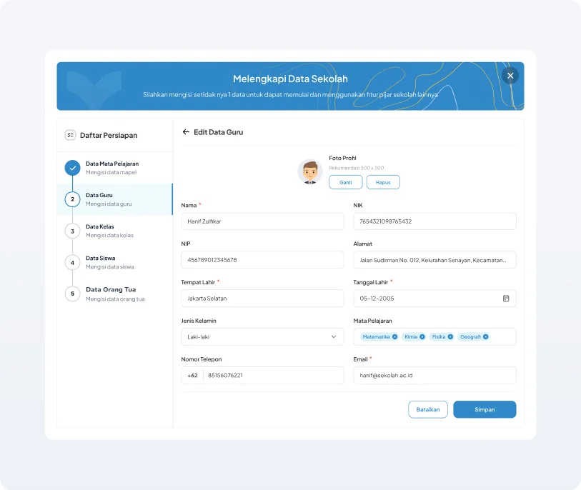 Step 1: Edit data form